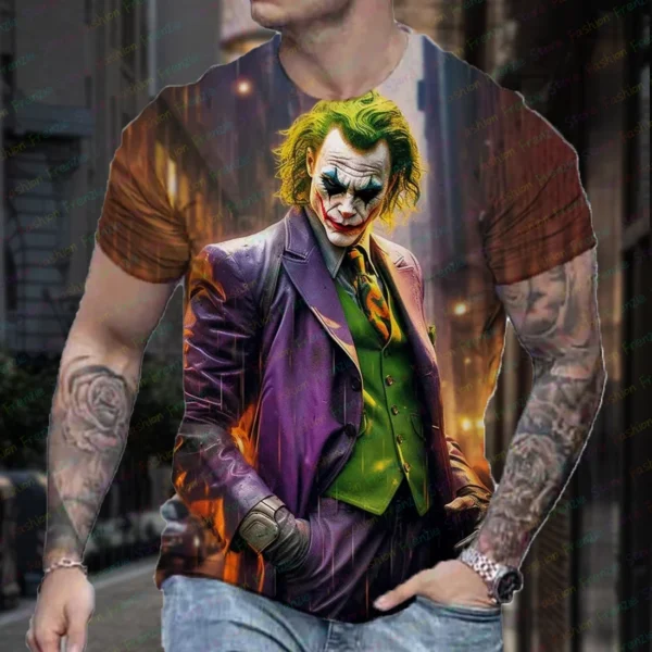Joker 3D Print T-shirt For Men Summer Streetwear Fashion Round Neck Short Sleeve Oversized Women's Men's Casual Sports Clothing - Image 5
