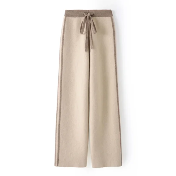 Cashmere straight leg pants children's new 2024 hot selling autumn and winter new wool women's wide leg pants high waist - Image 3