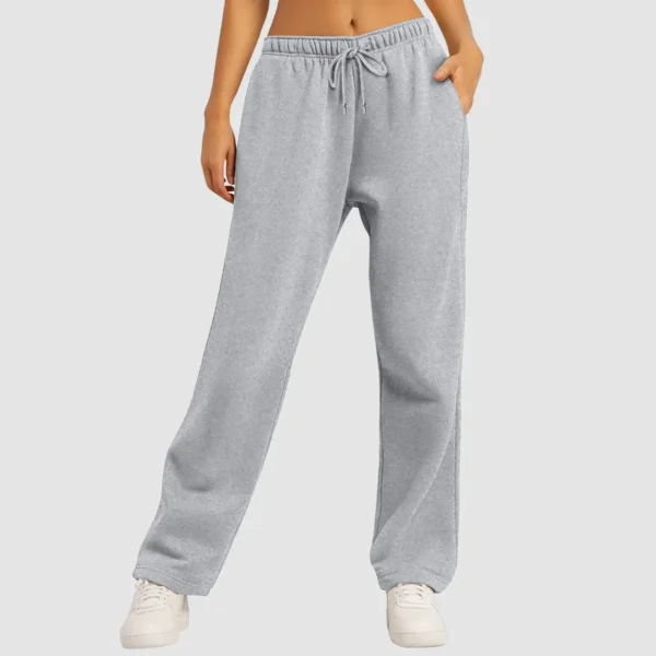 2024 Women’S Fitness Sweatpants Wide Leg Straight Casual Joggers Workout High Waisted Solid Color Bottoms Joggings - Image 3