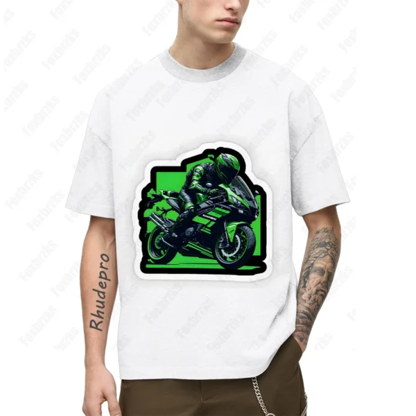 New Summer All-match Kawasakis Motorcycle Short-sleeved T Shirt For Men And Women Racing Fans T-shirt Cycling Half-sleeved - Image 4