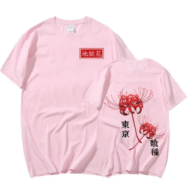 Japanese Anime Tokyo Ghoul Spider Lily T-shirt Oversized Streetwear Couples Tees Men Women Cool Kanekiken Graphic Print T-shirts - Image 5