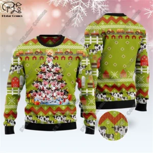 New 3D Printed Animal Custom Series Cute Christmas Pattern Ugly Sweater Street Casual Winter Sweatshirt S-1