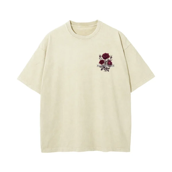 Red Roses Wrapped In Ribbons Printing Clothes Men Cotton Breathable Tee Clothes Oversized Casual Loose T-Shirts Short Sleeve - Image 6