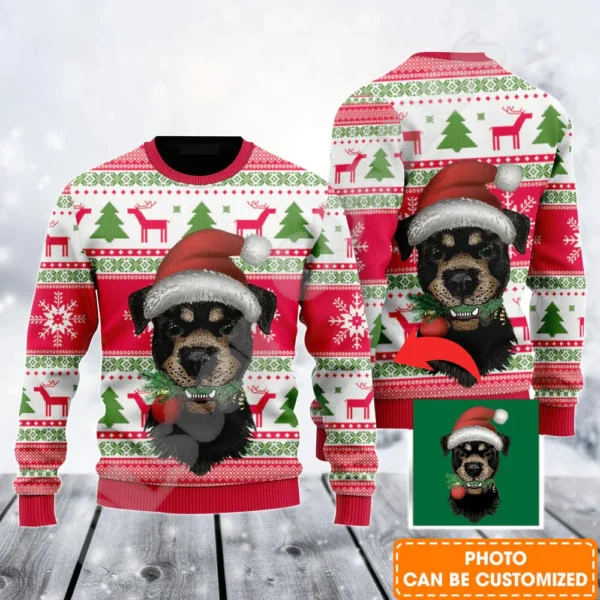 Christmas Knitted Sweater Graffiti Tattoo Retro Vintage Sweatshirts 3DPrint Unisex Pullover Harajuku Casual Funny Long Sleeve 18 - Image 3