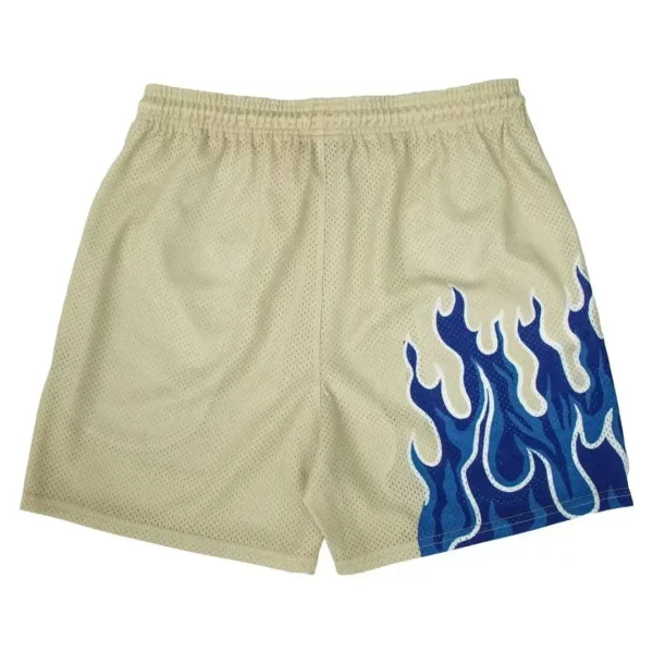 2024 Mesh Breathable Men Shorts GYM Basketball Running Quick-Drying Shorts Baggy Flame Print Fashion Shorts Summer Shorts - Image 3