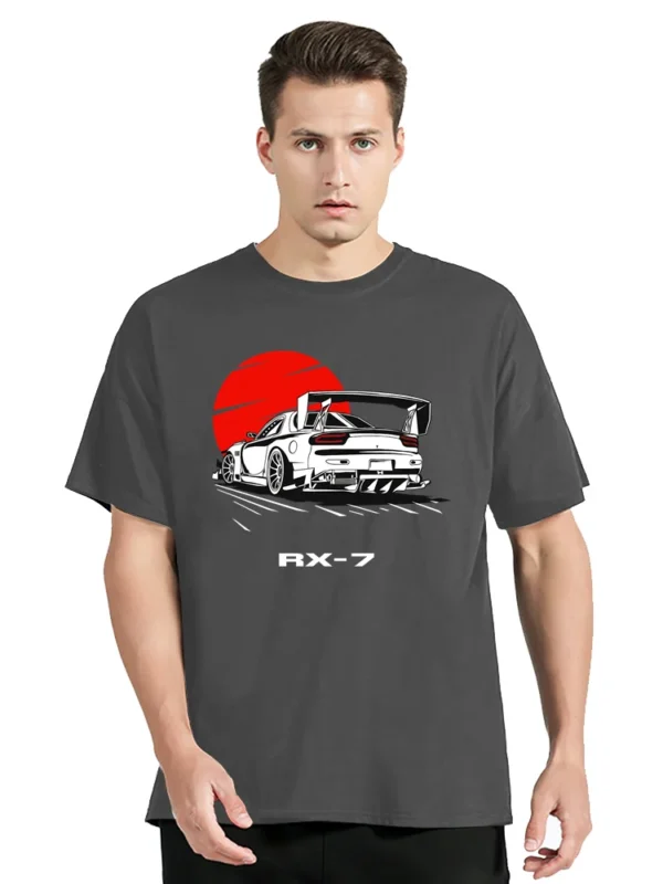 Initial DDrift Racing Rx-7 T-Shirt Takumi Fujiwara Rx 7 Jdm Cotton Tshirt Summer Men Clothing Streetwear Tops Oversized T Shirt - Image 3