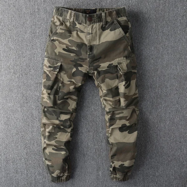 Men's Tactical Camo Trousers Autumn Multi-Pockets Cargo Pants Cotton Outdoor Hiking Pants Fashion Street Casual Pants - Image 5