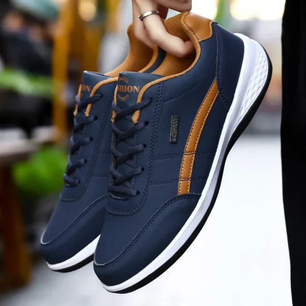 Men's Sneakers Sports Casual Shoes Leather Outdoor Men Walking Shoe Four Seasons Soft Bottom - Image 2