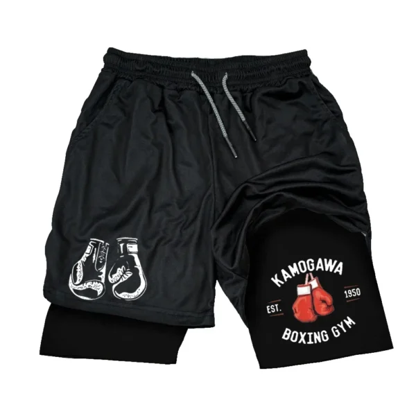 Anime Compression Shorts Summer Sportswear Men GYM 2 In 1 Training Workout Male Fitness Sport Shorts - Image 5