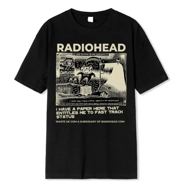Radiohead T-Shirt Men Women Plus Size O-Neck Streetwear Harajuku Vintage Loose Daily Casual Oversized Unisex Tees