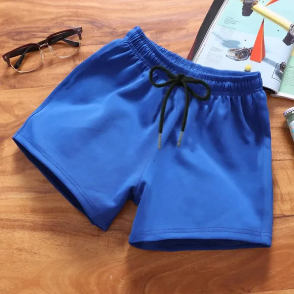 Men Casual Shorts Solid Color Elastic Waist Drawstring Gym Short Pants Wide Leg Outdoor Sports Shorts Streetwear Men's Clothing - Image 3