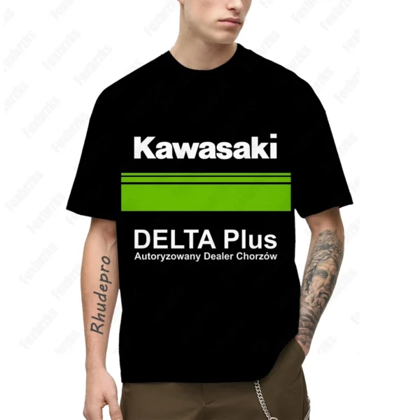 2024 Summer All-match Kawasakis Motorcycle Short-sleeved T Shirt For Men And Women Racing Fans T-shirt Cycling Half-sleeved - Image 4