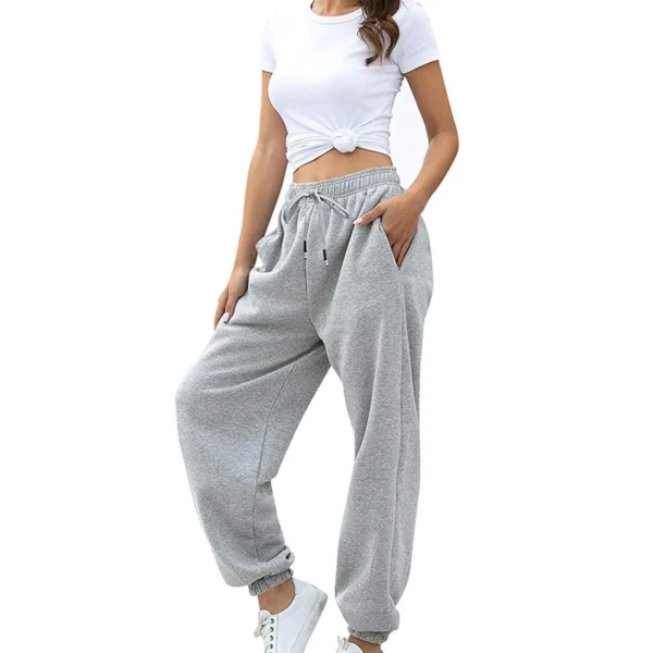 Women s Cinch Bottom Sweatpants Elastic High Waist Drawstring Joggers Sweat Pants Teen Girls Athletic Workout Trousers - Image 5