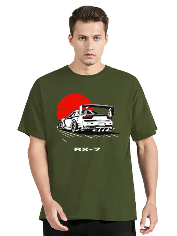 Initial DDrift Racing Rx-7 T-Shirt Takumi Fujiwara Rx 7 Jdm Cotton Tshirt Summer Men Clothing Streetwear Tops Oversized T Shirt - Image 2