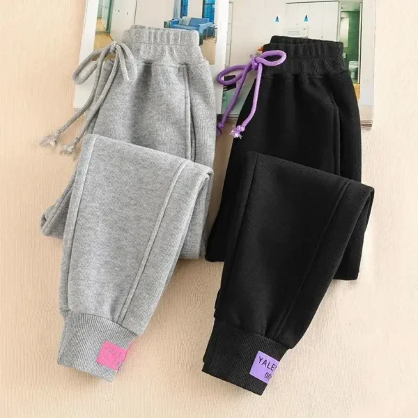 New Gray women Sweatpants Autumn Winter Baggy Streetwear Oversize Sports Pants Black winter thick Joggers Streetwear Trousers - Image 2