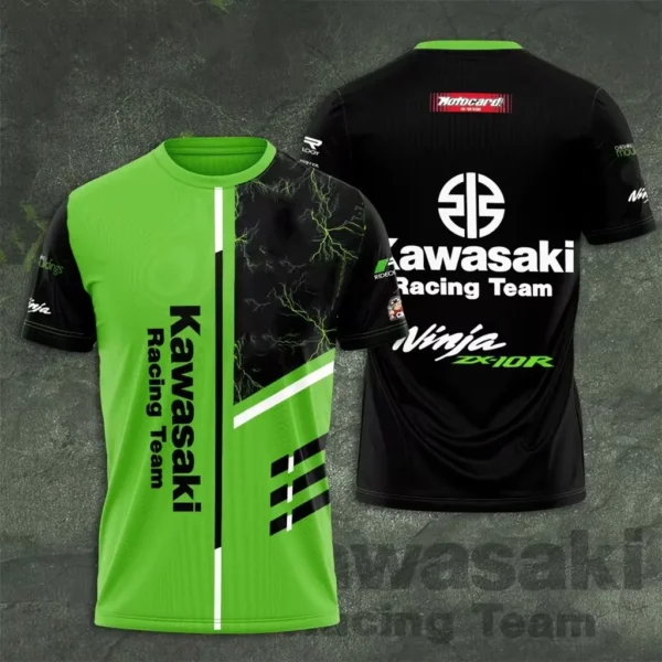 Kawasaki Motorcycle Racing Team Men T-shirt Summer Short Sleeve Women Oversized Clothing 2024 New Fashion Children Tee Tops - Image 6
