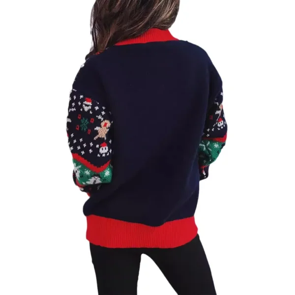 OMCHION Sueter Feminino 2024 Korean New New Christmas New Year Jacquard Acrylic Knitwear Sweater Women Oversized Pullover - Image 5