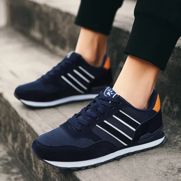 Men Chunky Sneakers Suede Men's Casual Shoes Stylish Trainers Jogging Shoes Non-slip Rubber Lace-up Male Sneakers Plus Size 45 - Image 4
