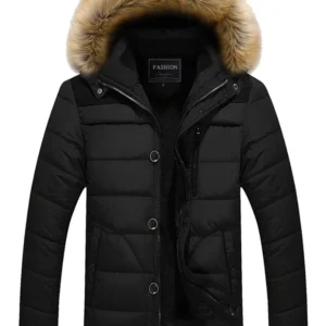 TRAF 2024 Winter New Popular Men's Padded Jacket Thickened Padded Jacket Korean Version Hooded Collar Padded Jacket Men