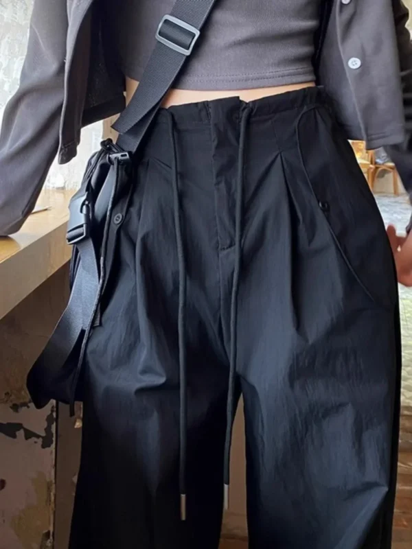 Girl Workwear Pants Overalls Women Autumn High Waist Parachute Pants Casual Wide Leg Pants Quick-Drng American Sweat pants Rush - Image 3