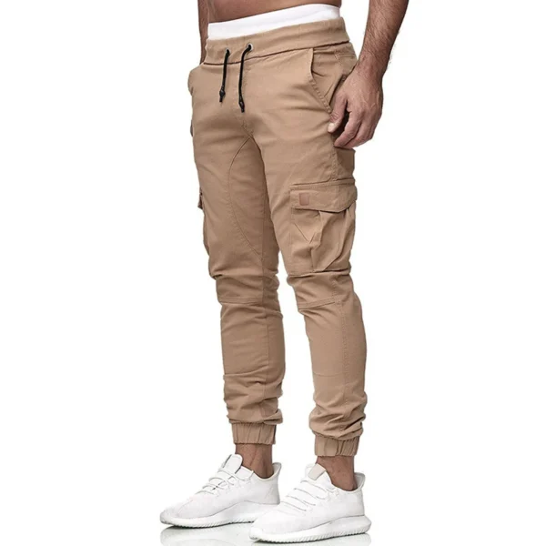 Cargo Pants Men Multiple Pockets Sports Jogging Trousers Lightweight Hiking Spliced elastic band Outdoor Binding leg sweatpants - Image 3