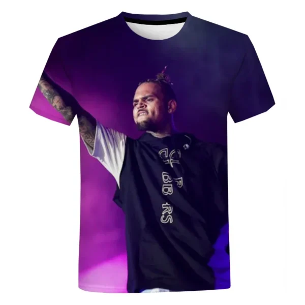 Y2K Clothing Chris Brown Graphic T Shirt for Men Singer 3D Short Sleeve Summer Oversized T-shirts Harajuku Streetwear Tops Tees - Image 6