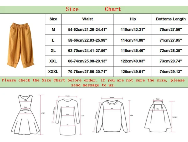 Loose Wide Leg Pants Women Summer Retro Cotton Solid Color Cropped Pants Baggy Wide Leg Sweatpants Streetwear Cargo Pants - Image 6