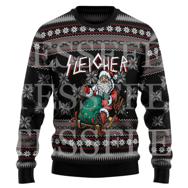 Halloween Dog Cat Bear Cotton Christmas Knitted Ugly Sweater Vintage Winter Pullover Retro Long Sleeve 3DPrint Casual Harajuku H - Image 5