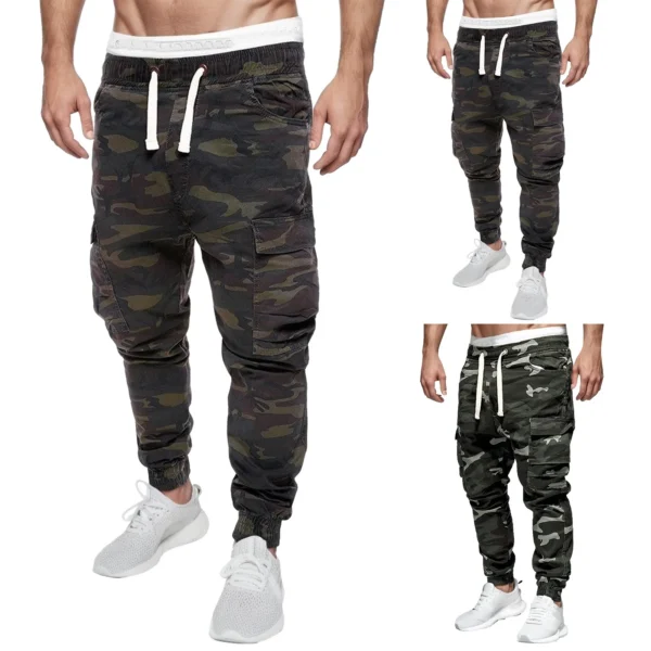 Men'S Loose Camouflage Pocket Jeans Pants Fashion Tooling Camouflage Men'S Cargo Straight Casual Pants Overalls Trousers - Image 3