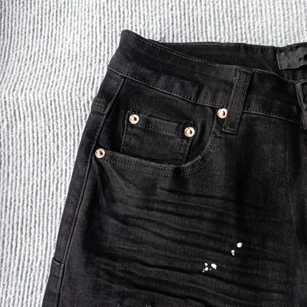Fashion Purple roca jeans Men woman Brand vintage burr edges washed denim shorts for men Repair Low Raise Skinny Denim pants - Image 5