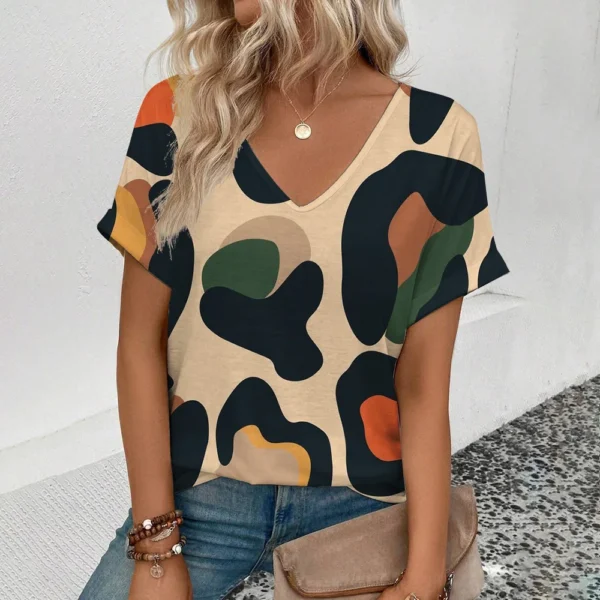 Summer Funny Fruit 3D Print T-shirt Women Streetwear Casual T Shirts Y2k Tops Woman Harajuku V-Neck Tees Oversized Clothing - Image 2