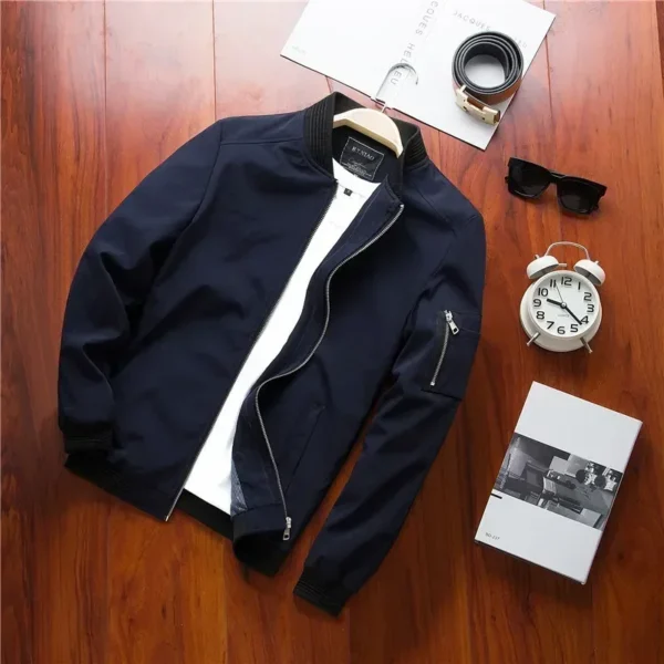 Spring Autumn Men's Bomber Jackets Casual Male Outwear Windbreaker Jacket Mens Zipper Baseball Uniform Coats Clothing - Image 4