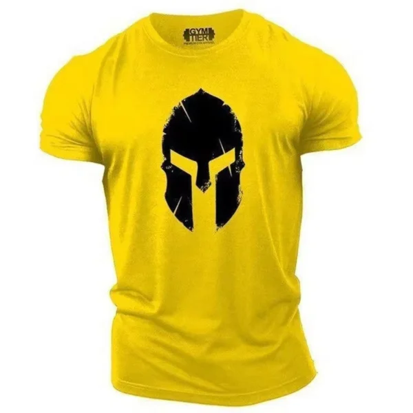 3D Printed Men's Summer Short Sleeve Running Sports Gym Muscle T-shirt Spartan Oversized Sports Casual High-quality Clothing - Image 2