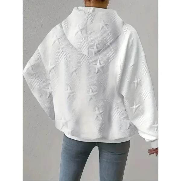 Women's Casual Plus Size 1XL-5XL Long Sleeve Hoodie Ladies Fashion Solid Color Loose Drawstring Hoodie Sweatshirt - Image 3