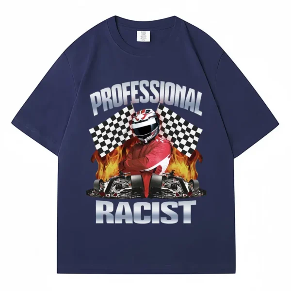 Funny Professional Certified Racing Meme T Shirt Men's Clothing Trendy Retro Short Sleeve Cotton Oversized Street T-Shirt Unisex - Image 2