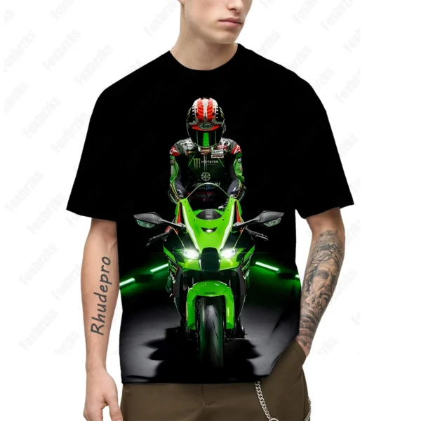 2024 Summer All-match Kawasakis Motorcycle Short-sleeved T Shirt For Men And Women Racing Fans T-shirt Cycling Half-sleeved - Image 5