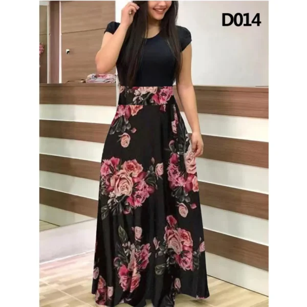 Summer Women's Maxi Vestido Casual Printing Short-Sleeved Round Neck Dress Robe Ropa Mujer Vestidos Vintage Clothes Kleid 2023 - Image 5