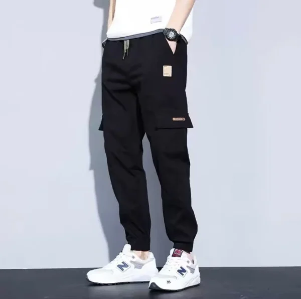 Men Pants Soft Fabric Multi Pockets Elastic Waist Spring Summer Cargo Pants Wear-resistant Jogger Trousers Simple Clothes - Image 6