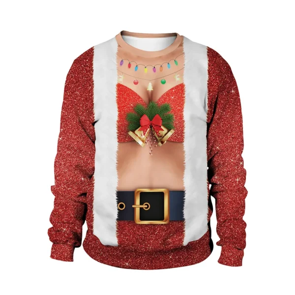 Unisex Ugly Christmas Print Pullover Sweater Shape For Men Women 3D Funny Hoodies Autumn Winter Sweaters Jumpers Tops - Image 3