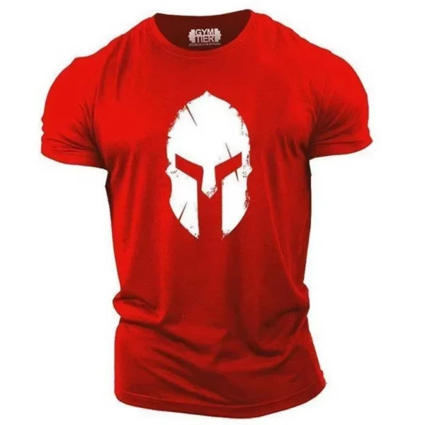 3D Printed Men's Summer Short Sleeve Running Sports Gym Muscle T-shirt Spartan Oversized Sports Casual High-quality Clothing - Image 5