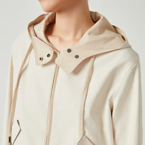 K2530X Luxury Women's Clothing Laidies Clothes Cotton Tencel Hoodies Autumn Short Coats - Image 3