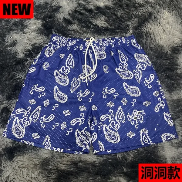 Summer Running Shorts Men Sport Fitness Shorts Training Quick Dry Gym Men Cashew flower Shorts Jogger Gym Short Pants - Image 3