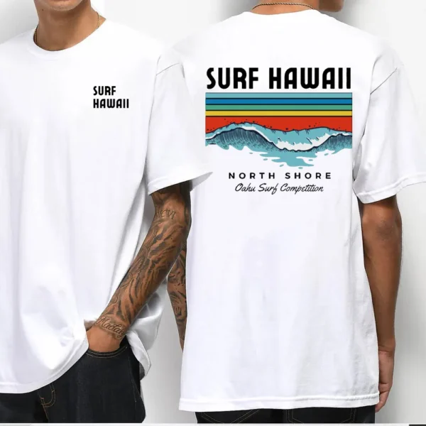 Hawaiian Traditions North Shore Hawaii Surfing Men Women White 100% Cotton T-shirt Comfortable Beach-style Surf Tshirt Tops - Image 6
