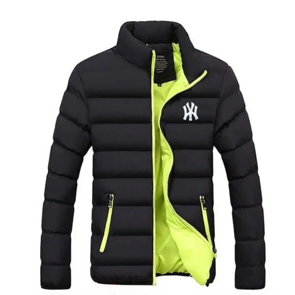 Men's padded cotton windbreaker jacket casual sports thermal optical coa thigh collar American trend, autumn, winter - Image 2