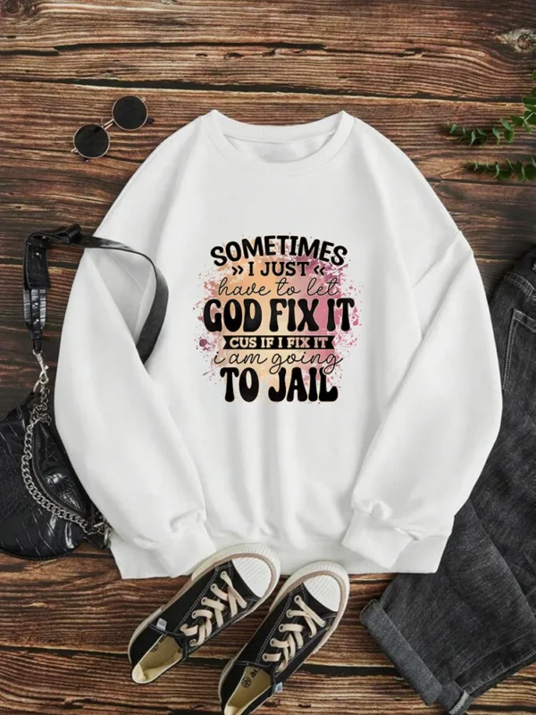 Korean Style Women's Clothing Round Neck Loose Casual Fashion Sweater Coat Versatile Hooded Sweatshirt Plus Size Kawaii Female - Image 2