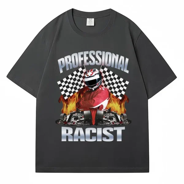 Funny Professional Certified Racing Meme T Shirt Men's Clothing Trendy Retro Short Sleeve Cotton Oversized Street T-Shirt Unisex - Image 3