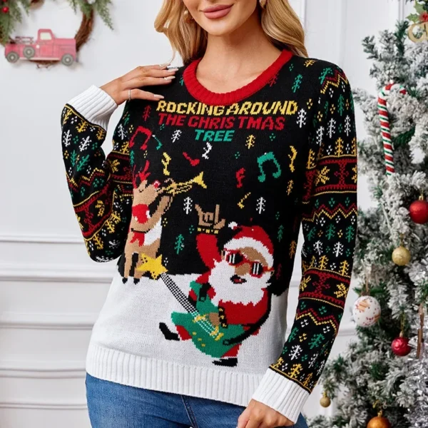 2024 Winter Women's Christmas Sweaters Print Cute Soft Jumpers Full Sleeve O Neck Casual Loose Streetwear Pull Femme Xmas Look - Image 4