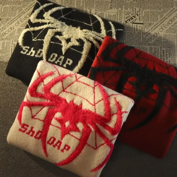 Cityboy Spider Jacquard Sweater for Autumn Winter Loose Fit for Men Vintage Sweater Harajuku Mens Clothing Christmas Sweater - Image 6