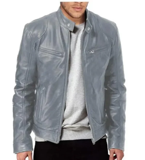 Mens Motorcycle Leather Jacket Slim Fit Short-Coat Lapel PU Jackets Autumn New Zipper Stand Windproof Leather Coat Mens Clothing - Image 5