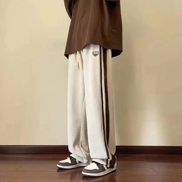 2023 Autumn and Winter Women's Corduroy Commuter Casual Pants Loose and Comfortable Versatile Wide Leg Vertical Stripe Pants - Image 5